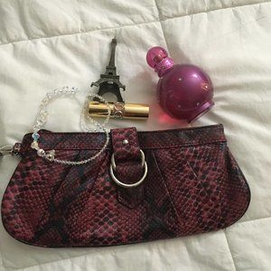 NEW NEW YORK & COMPANY black/burgundy wristlet purse